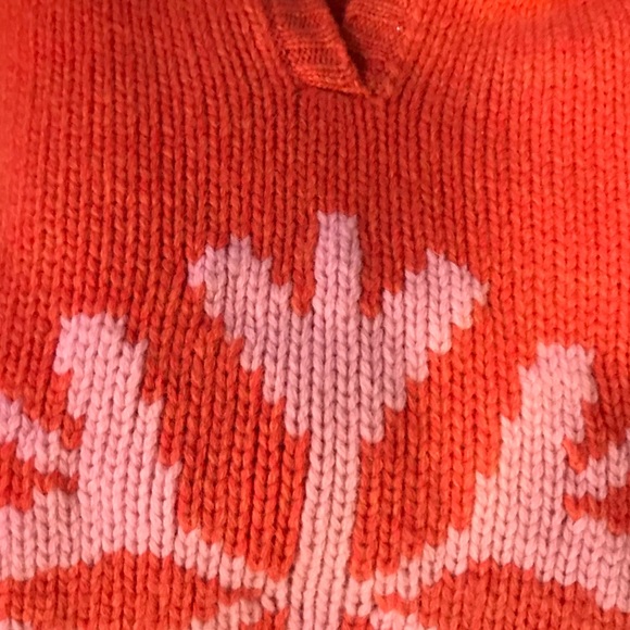GAP Pullover Orange Snowflake Sweater - Picture 3 of 4